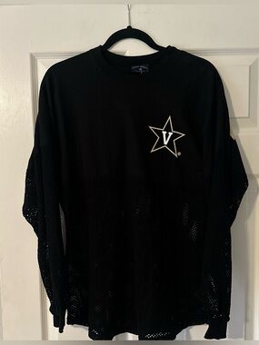 NWT Women’s Spirit Jersey Mesh Cotton Collegiate Vanderbilt Black Gold Shirt‎ S.